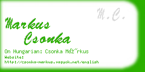 markus csonka business card